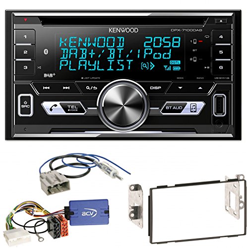 Kenwood DPX-7100DAB Bluetooth USB MP3 Autoradio iPhone iPod Doppel Din AOA 2.0 DAB+ Digitalradio Einbauset für Nissan Qashqai J10