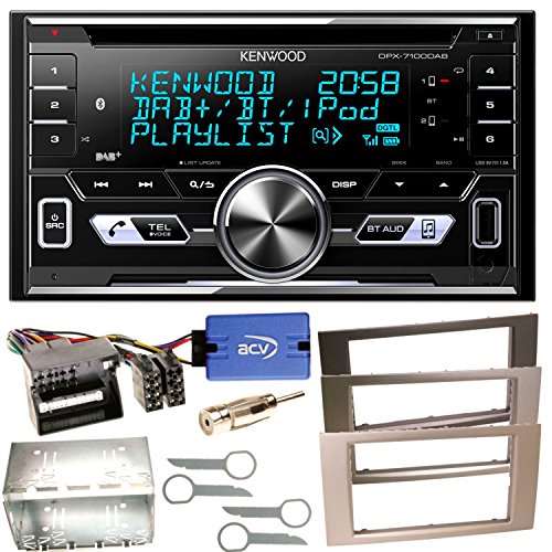 Kenwood DPX-7100DAB Bluetooth USB MP3 Autoradio iPhone iPod Doppel Din AOA 2.0 DAB+ Digitalradio Einbauset für Ford Focus C-Max Fiesta Transit