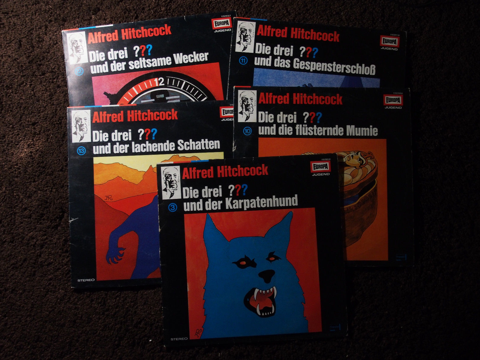 5x Die Drei Fragezeichen ??? Hörspiel Hörbuch Vinyl LP Europa Hitchcock