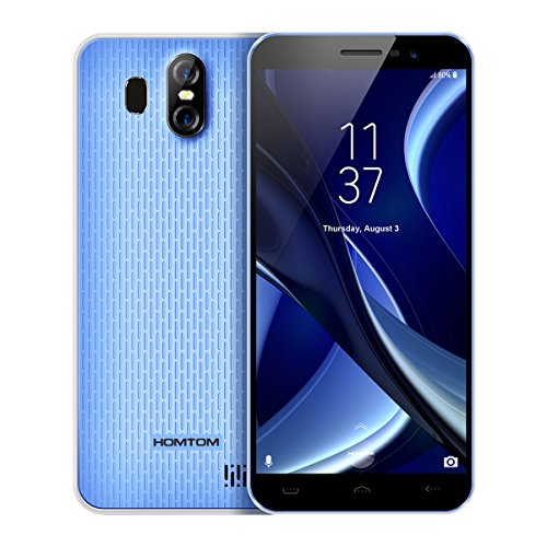 HOMTOM S16 - 5,5 Zoll 3G Smartphone, Infinity Display, Android 7.0 Quad Core 2GB+16GB, Hauptkamera 13MP+2MP, Frontkamera 8.0MP, Dual Karte Dual Standby, SIM-frei Entsperrt Handy, Blau