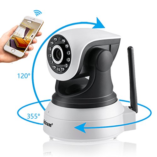 YKS WLAN Kamera IP Camera Überwachungskamera HD Sicherheits mit IR Nachtsicht, schwenkbar Bewegungserkennung, Remote Viewing iOS und Android APP, Weiß