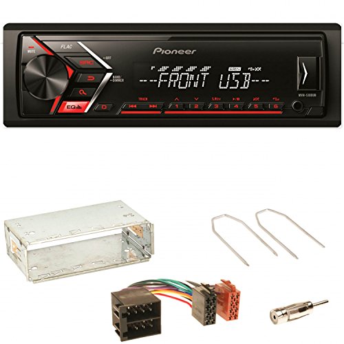 Pioneer MVH-S100UB Autoradio USB AUX 1-DIN MP3 FLAC WMA Einbauset für Opel Astra F G Corsa B Zafira A