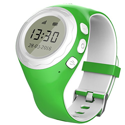 Pingonaut Kidswatch – Kinder GPS Telefon-Uhr, SOS Smartwatch mit Ortung, Tracker & Phone - Tracking App, Deutsche Software, Apfelgrün