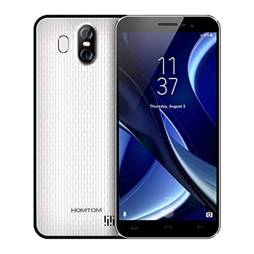 HOMTOM S16 - 5,5 Zoll 3G Smartphone, Infinity Display, Android 7.0 Quad Core 2GB+16GB, Hauptkamera 13MP+2MP, Frontkamera 8.0MP, Dual Karte Dual Standby, SIM-frei Entsperrt Handy, Weiß