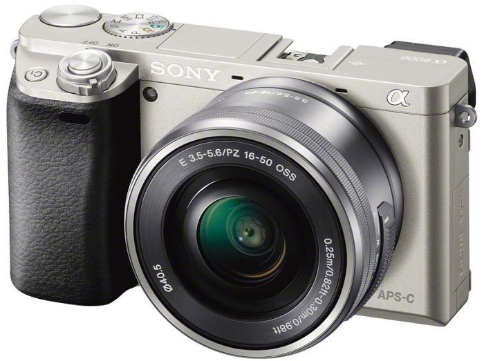 Sony Alpha ILCE-6000 24,3 MP Digitalkamera - Silber mit 16-50 mm KIT-Objektiv