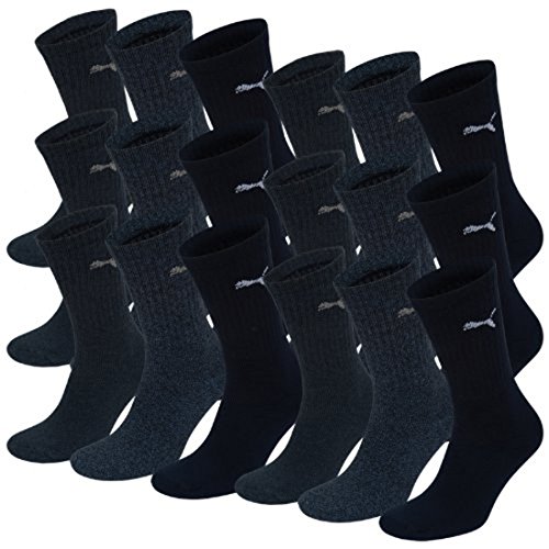 PUMA Unisex Crew Socks Socken Sportsocken MIT FROTTEESOHLE 18er Pack navy 321 - 43/46