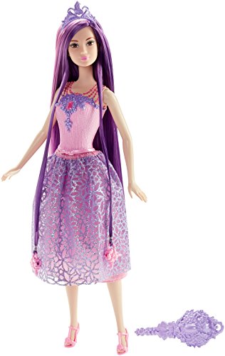 Mattel Barbie DKB59 - Modepuppe, Dreamtopia Zauberhaar Prinzessin, lila