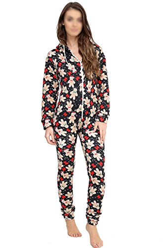 Made by Mymixtrendz Neue Mädchen Jungen Unisex Plain Onesie mit Kapuze alle in einem Overall Größen 7-14 Jahre schwarz & grau (13-14, Gingerbread)