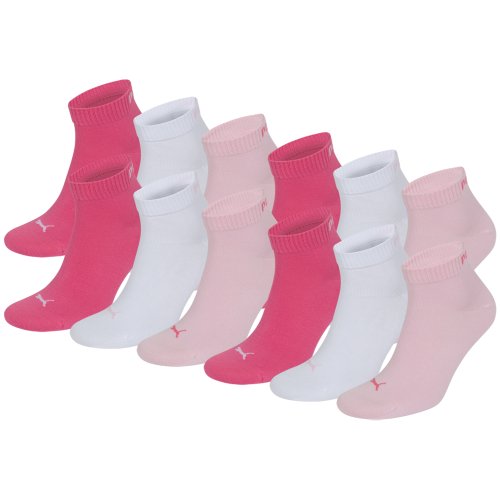 PUMA Unisex Quarters Socken Sportsocken 12er Pack pink lady 422 - 35/38