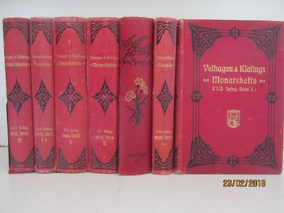 7 Bücher Velhagen & Klasings Monatshefte antiquarische Bücher 1889-1913