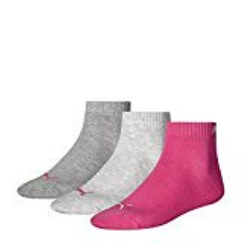 PUMA Unisex Quarter Quarters Socken 12er Pack, Größe:39-42;Farbe:middle grey melange / pink
