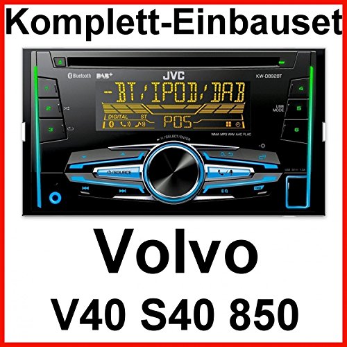 Komplett-Set Volvo S40 V40 850 JVC KW-DB92BT 2-DIN Autoradio mit Digitalradio und Bluetooth Freisprecheinrichtung Bluetooth DAB USB CD MP3