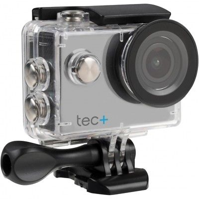 Tec+ HD 720P Waterproof Action Camera with Screen and Accessories Silver