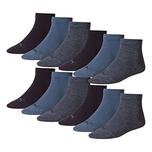 PUMA Unisex Quarter Quarters Socken 12er Pack, Größe:39-42;Farbe:denim blue (460)