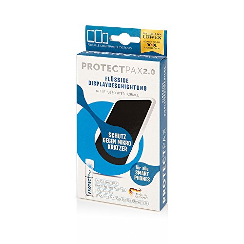 ProtectPax 2.0 Flüssiger Displayschutz aus der Höhle der Löwen - Single Pack 4tlg - für alle Smartphones, IPhone Samsung Schutzfolie Nano Versiegelung Schutz