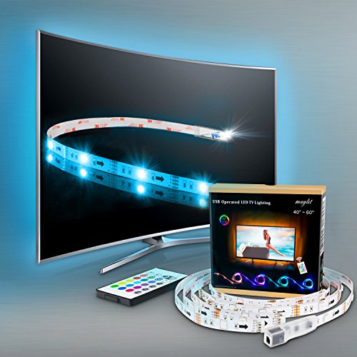 LED Strip Fernseher, TV Beleuchtung 2M/6.56ft USB LED Leiste Für 40 bis 60 HDTV RGB LED TV Hintergrundbeleuchtung mit 24keys Remote, LED Streifen
