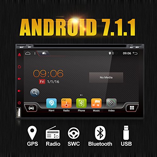 Best WiFi Modell Android 7.1 Quad-Core 17,7 cm Full Touchscreen Universal Car DVD CD Player GPS 2 DIN Stereo GPS Navigation Kostenloser Kamera -