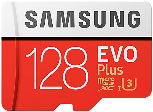 Samsung EVO Plus Micro SDXC 128GB bis zu 100MB/s, Class 10 U3 Speicherkarte (inkl. SD Adapter) rot/weiß