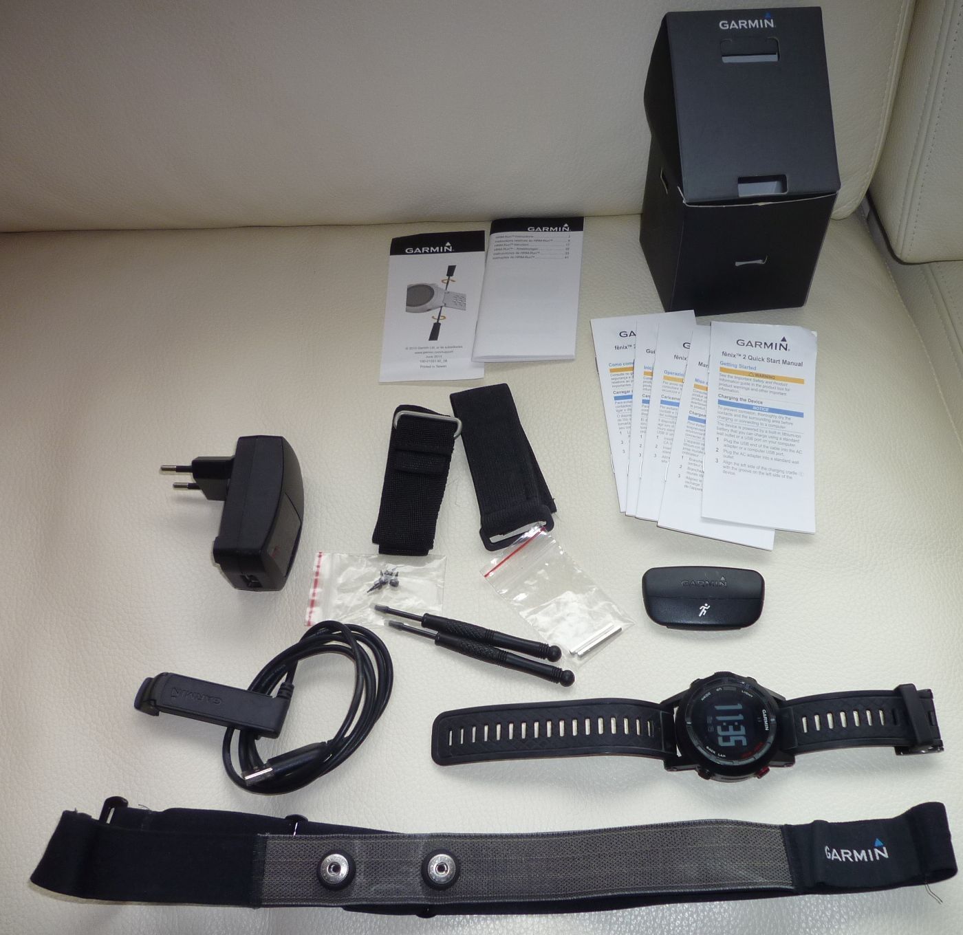 Garmin fenix 2 GPS Multisport Uhr Bundle mit Brustgurt zur Pulsmessung, OVP 