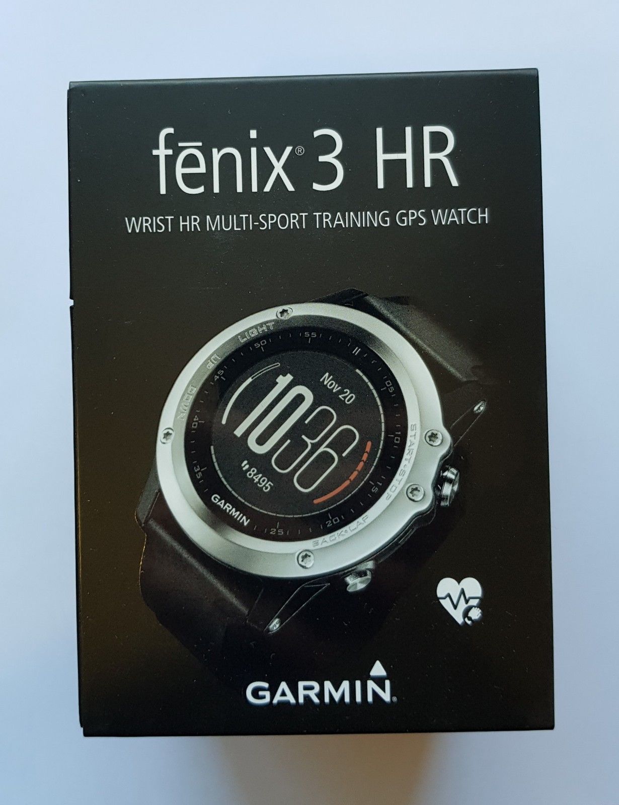 GARMIN fenix 3 HR, GPS Multisportuhr, 238 mm, Schwarz/Silber