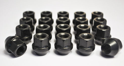 20 x Ford Focus M12 x 1.5, 19mm Hex Open Alloy Wheel Nuts (Black)