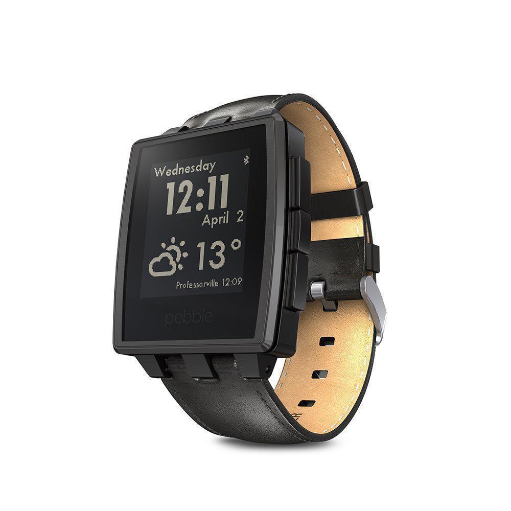Pebble 401 BLR Smart Watch für iPhone iOS Samsung Android Fitness Tracker Black