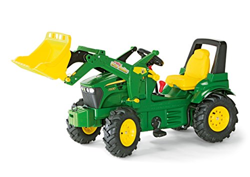 Rolly Toys 710126 rollyFarmtrac John Deere 7930 | Traktor mit abnehmbarem Lader | Trettraktor mit 2-Gangschaltung und Bremse, Luftbereifung; Sitzverstellung | ab 3 Jahren | Farbe grün