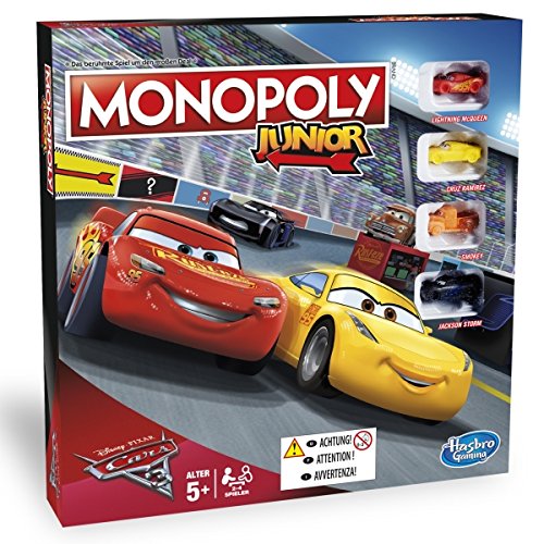 Hasbro Monopoly C1343100 - Monopoly Junior Cars 3, Kinderspiel