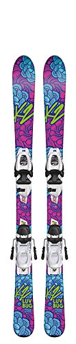 K2 Skis Kinder Luv Bug Fdt 4.5 Set Ski mit Bindung, Mehrfarbig, 124 cm