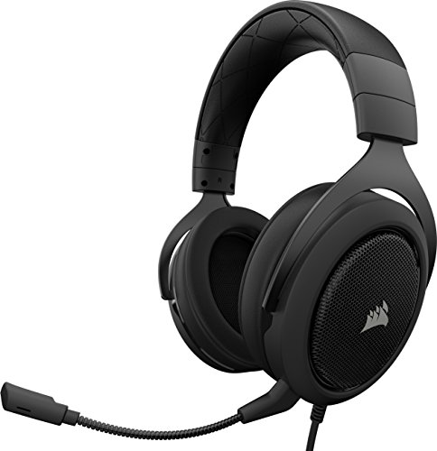 Corsair HS50 Gaming Headset / Stereo Kopfhörer (mit abnehmbaren Mikrofon, für PC/PS4/Xbox One/Switch/Mobiltelefon) schwarz