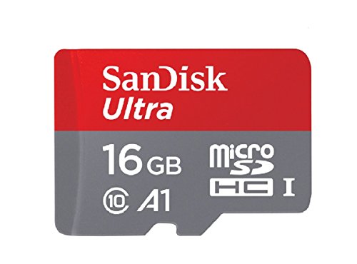 SanDisk Ultra 16GB microSDHC Speicherkarte + Adapter bis zu 98 MB/Sek., Class 10, U1, A1