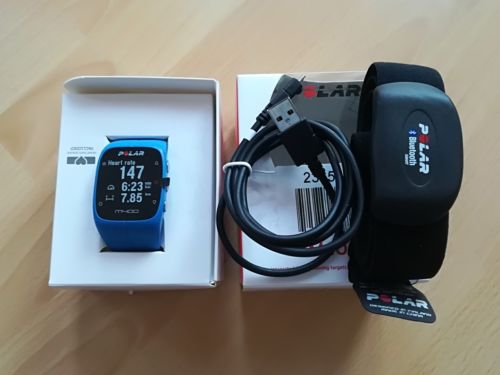 Polar M400 - GPS - Laufuhr mit Brustgurt H7 - neuwertig - blau
