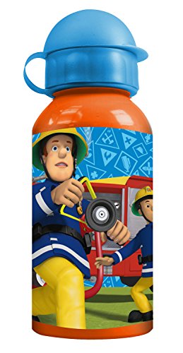 p:os 26358 Feuerwehrmann Sam Trinkflasche, Aluminium, 400 ml