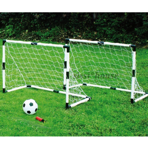 Kinder Mini 2 Tore Fußballtor Set + Pumpe + Ball + Fussball Tor   92x61x48 cm 