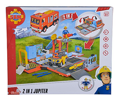 Simba 109251029 - Feuerwehrmann Sam 2 in 1 Jupiter mit Sound