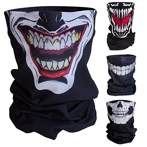 BlackNugget Bedrucktes Multifunktionstuch mit ausgefallenem Design - Hochwertige Sturmhaube als Wa?rm- und Schutztuch - Halstuch, Face Shield, Gesichtsmaske - Joker