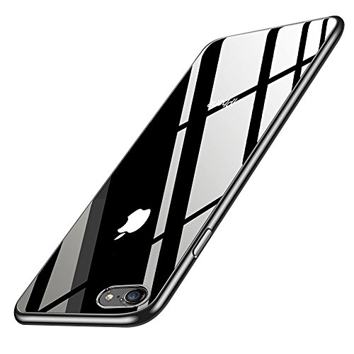 iPhone 8 Handyhülle, iPhone 7 Silikon Hülle, innislink Kratzfest Weiche TPU Schutzhülle Ultra Dünn Stoßfesten Crystal iPhone 8/iPhone 7 Bumper Case Cover für Apple iPhone8/iPhone7 Hülle - Jet Schwarz