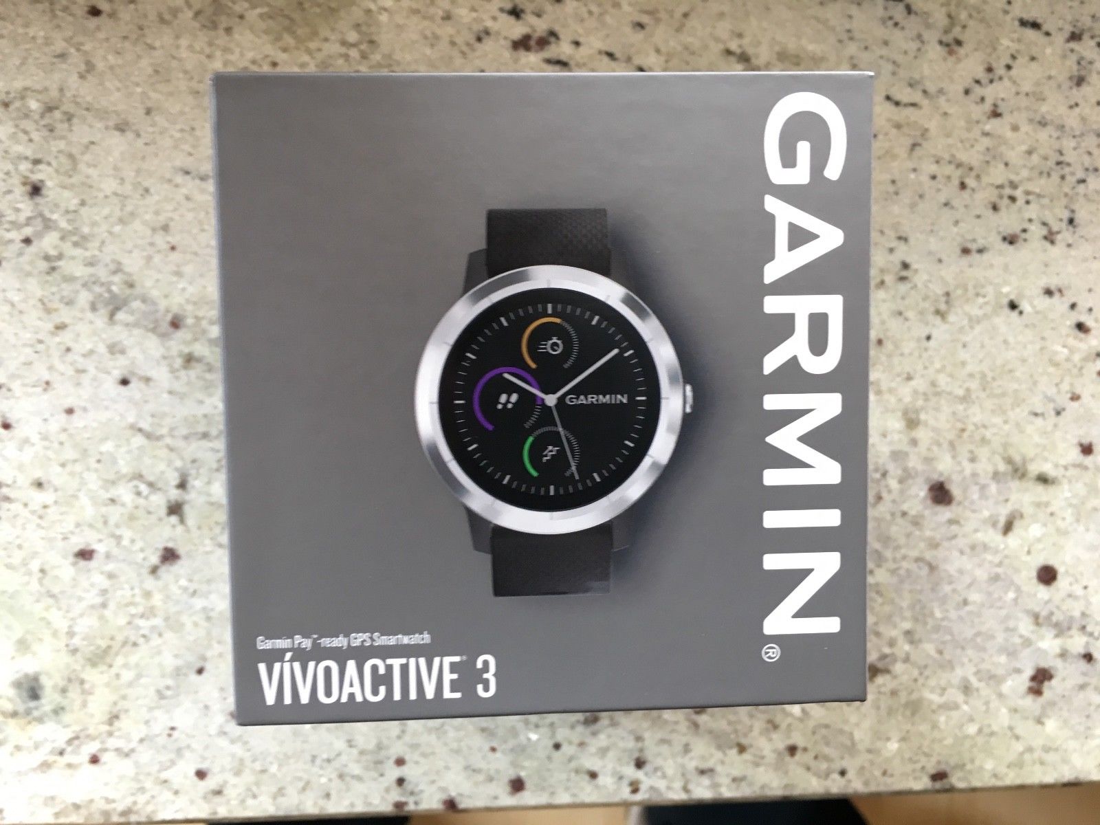 GARMIN Vivoactive 3, Smartwatch, Schwarz/Silber, GPS Sportuhr