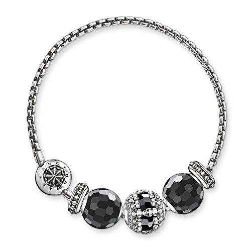 Thomas Sabo Damen-Armband Karma Beads mit Bead 925 Sterling Silber Länge 19 cm SET0359-494-11-L19