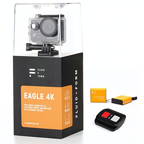 Action-Kamera - Action Cam 4K von FLUID & FORM - Schnelle und einfache WIFI & iSmart App - Praktische 2,4 G-Fernbedienung - Langlebige 1350 mAh Batterien (2 Batterien enthalten)