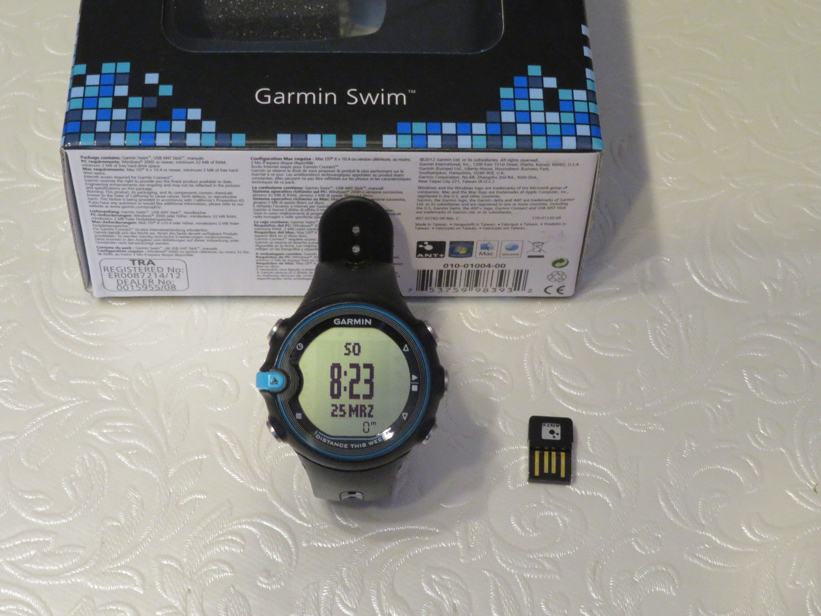 Garmin Swim Schwimm-Uhr, gebraucht, inklusive ANT+ USB-Dongle
