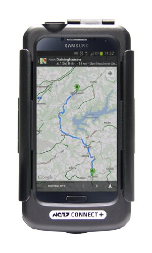 NC-17 connect wetterfeste drehbare Fahrrad- oder Motorradhalterung für Smartphone und Handy / für Samsung Galaxy S4 (Handyhülle mit Ladekabelzugang, Kopfhörerzugang, Öffnung für Kameralinse, mit Lenkerhalter als Ladeadapter)