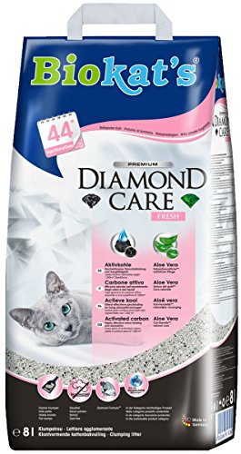 Biokat's Diamond Care Fresh Katzenstreu / Hochwertige Klumpstreu für Katzen mit Aktivkohle und Aloe Vera / 1 Papierbeutel à 8 L