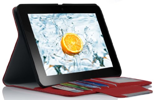 Cadorabo ! Premium Ultra Slim Case Tasche mit Standfunktion für Kindl Fire HD 7.0 Zoll (Nur für Model 2013) rot