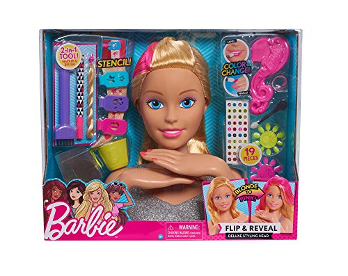 Smoby 320303 Barbie Doll Styling Head Deluxe Blonde and Pink
