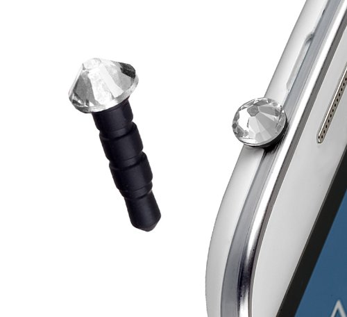 yayago Schmuck Diamant Silver/Clear Staub Feuchtigkeits Schutz Kappe für Sony Xperia XZ1 / Xperia XZ1 Compact / Xperia XA1 Plus
