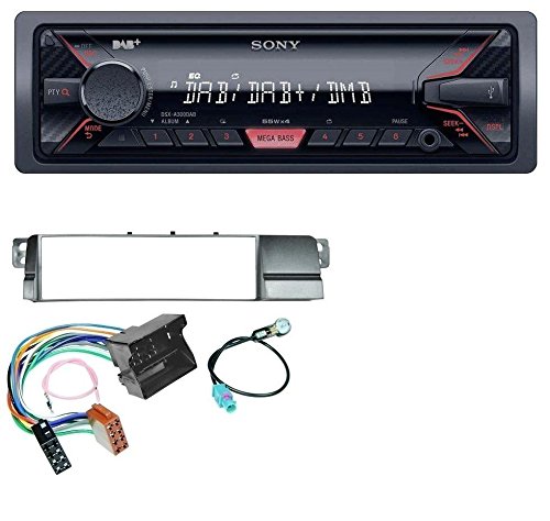 Sony DSX-A300DAB 1DIN DAB AUX USB MP3 Autoradio für BMW 3er E46 (Quadlock)