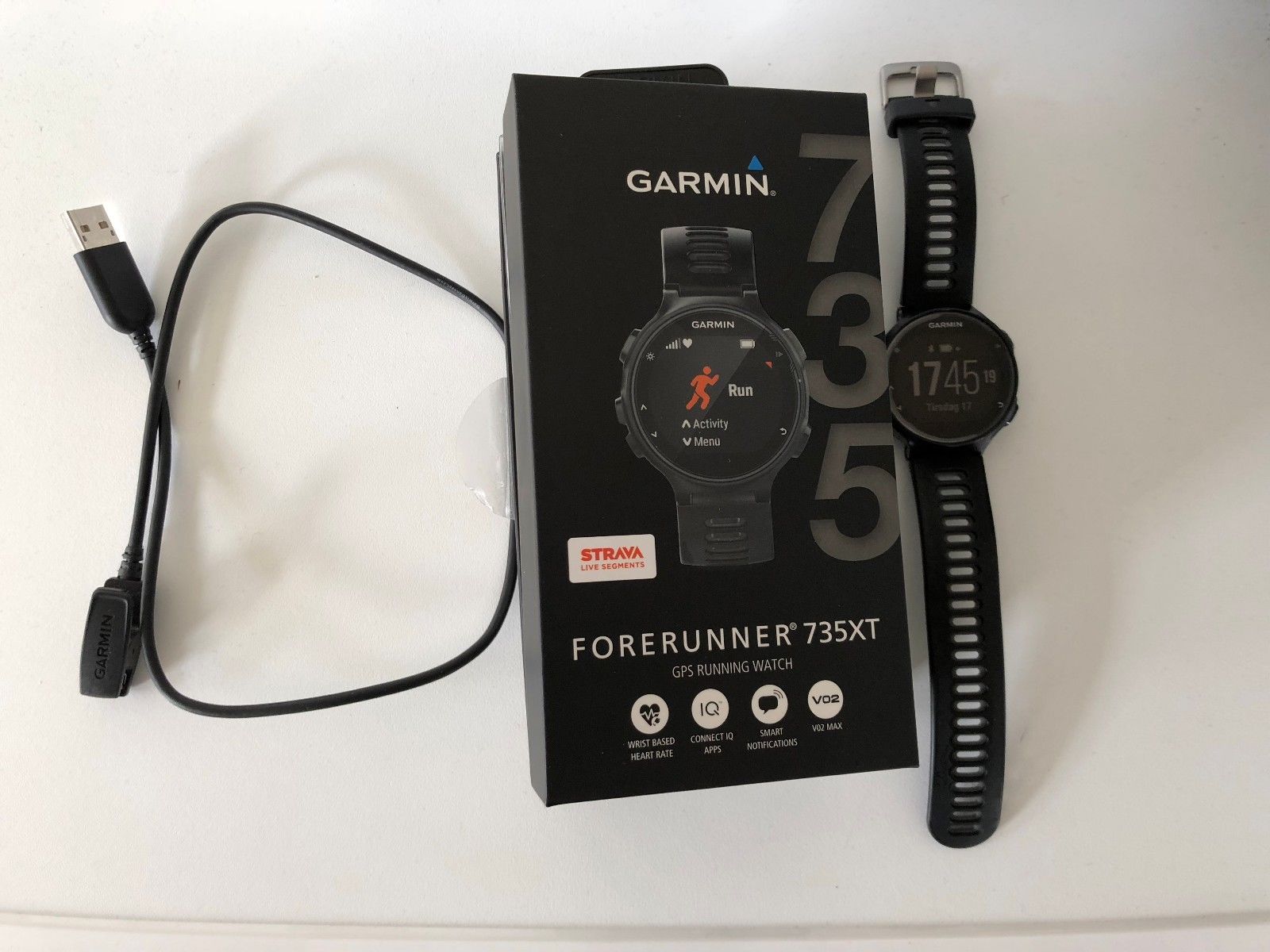 Garmin Forerunner 735XT GPS Multisport and Running Watch - Black/Grey