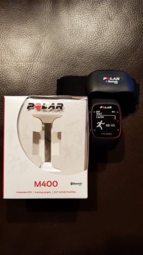 Laufuhr Sportuhr Polar M400 GPS Schwarz mit Brustgurt H7 Schwarz