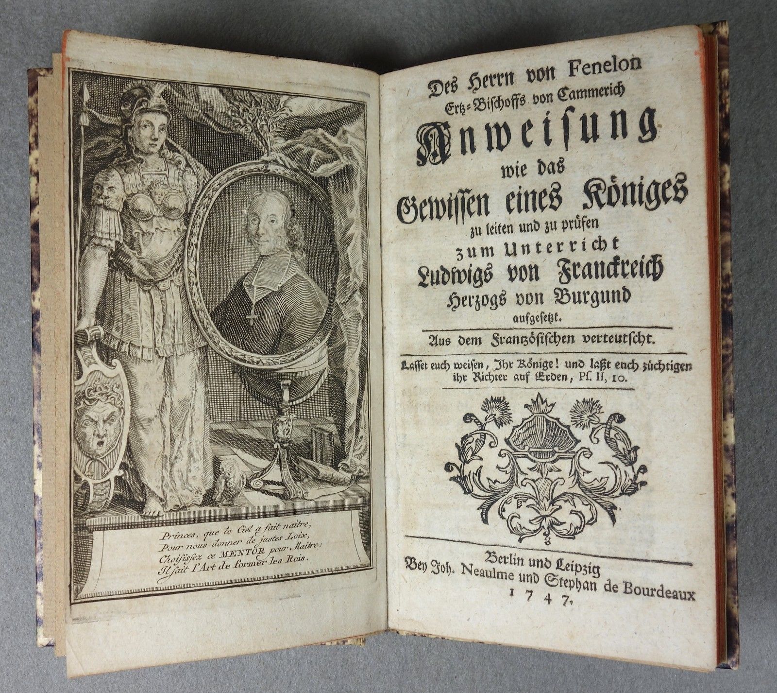 1747 - BAROCK - Absolutismus - LUDWIG XIV. Prinz Erziehung Adel Philosophie RAR